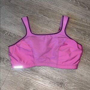 Glamorise Sport Elite Performance pink Purple Sports Bra 36F Adjustable Straps